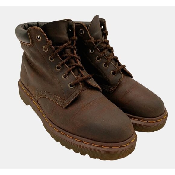 Vintage DR. DOC MARTENS '939' Brown Leather Combat Boot Mens US 8 Shoes England - Picture 2 of 9